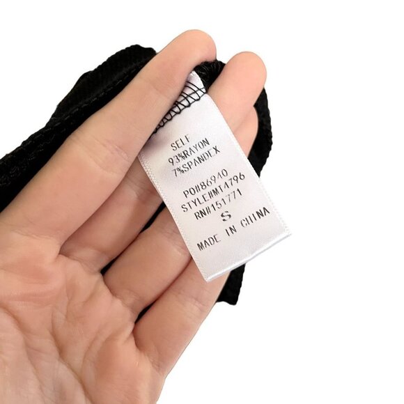 Le Lis Collection black and cream corset body suit long sleeves knit material - Picture 7 of 7